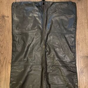 Black Leather Garment Bag